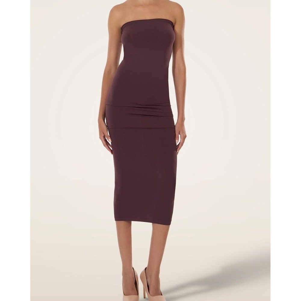 Wolford Fatal Tube Dress In Plum Size XS Maxi Skirt Burgundy Seamless Versatile